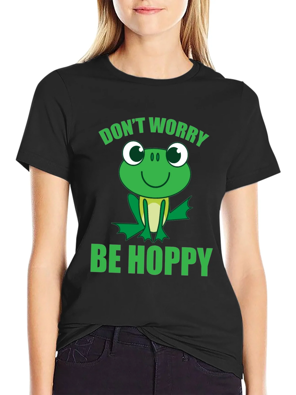 Dont Worry Be Hoppy Frog Graphic T-Shirt product image 2