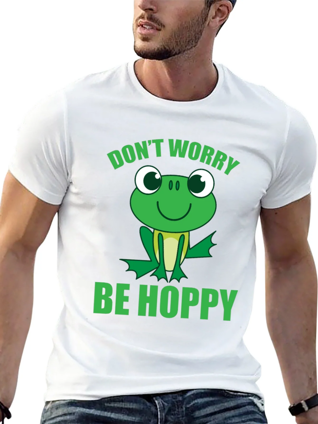 Dont Worry Be Hoppy Frog Graphic T-Shirt product image 10