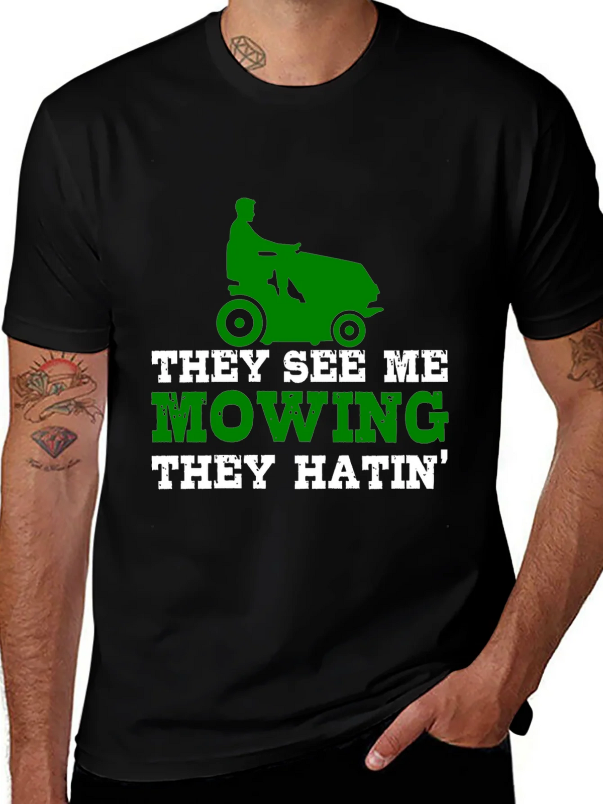 Funny Lawn Mowing T-Shirt - They See Me product image 1