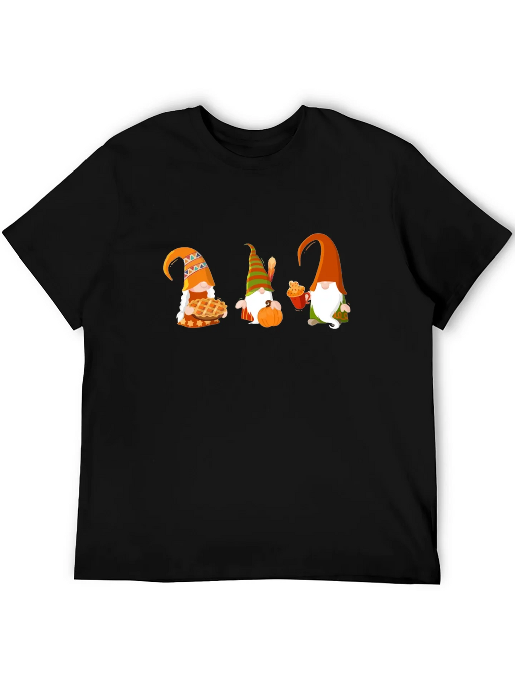 Thanksgiving Gnomes Black T-Shirt product image 4