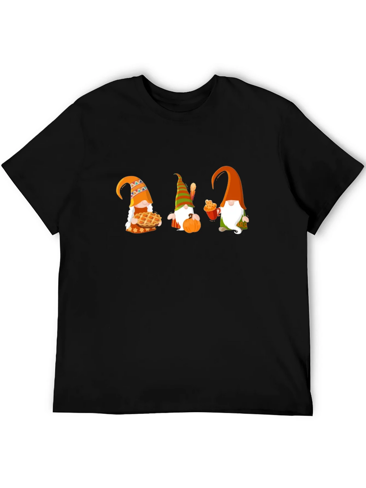 Thanksgiving Gnomes Black T-Shirt product image 4