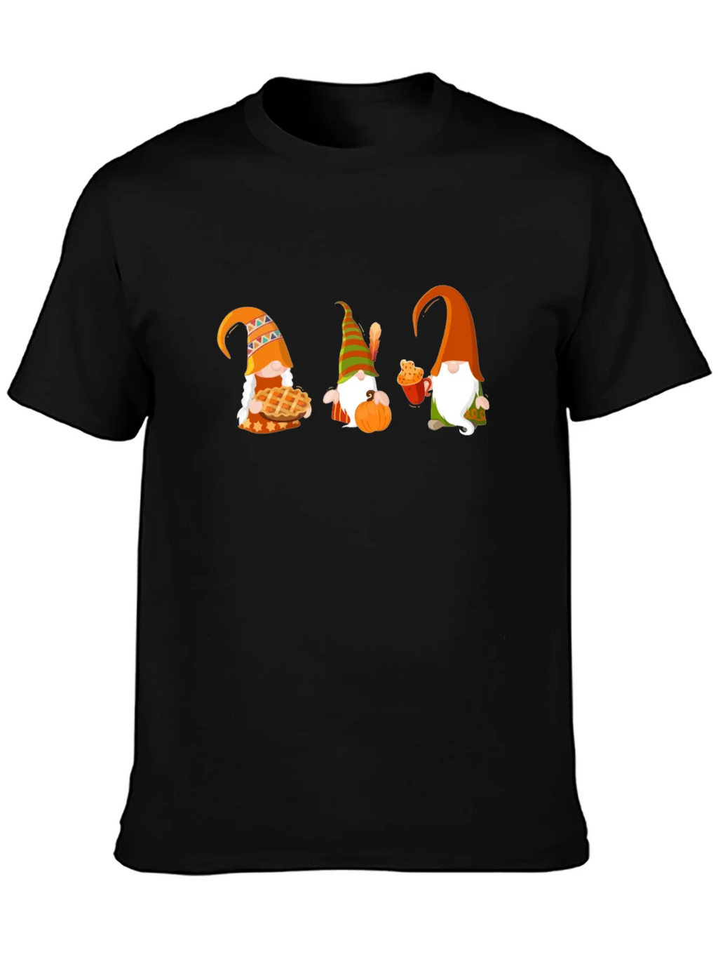 Thanksgiving Gnomes Black T-Shirt product image 3