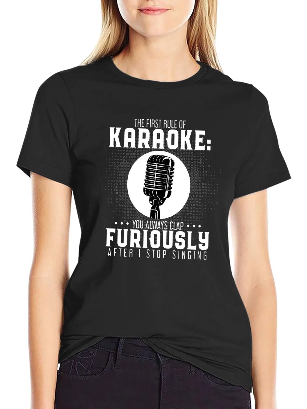 Karaoke Rule T-Shirt: Clap Furiously Funny Musician Tee product image 2