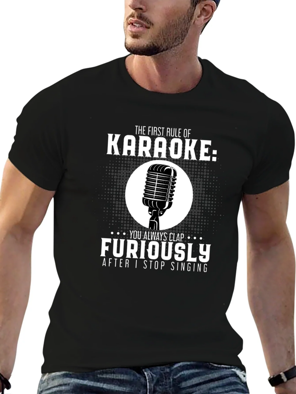 Karaoke Rule T-Shirt: Clap Furiously Funny Musician Tee product image 5