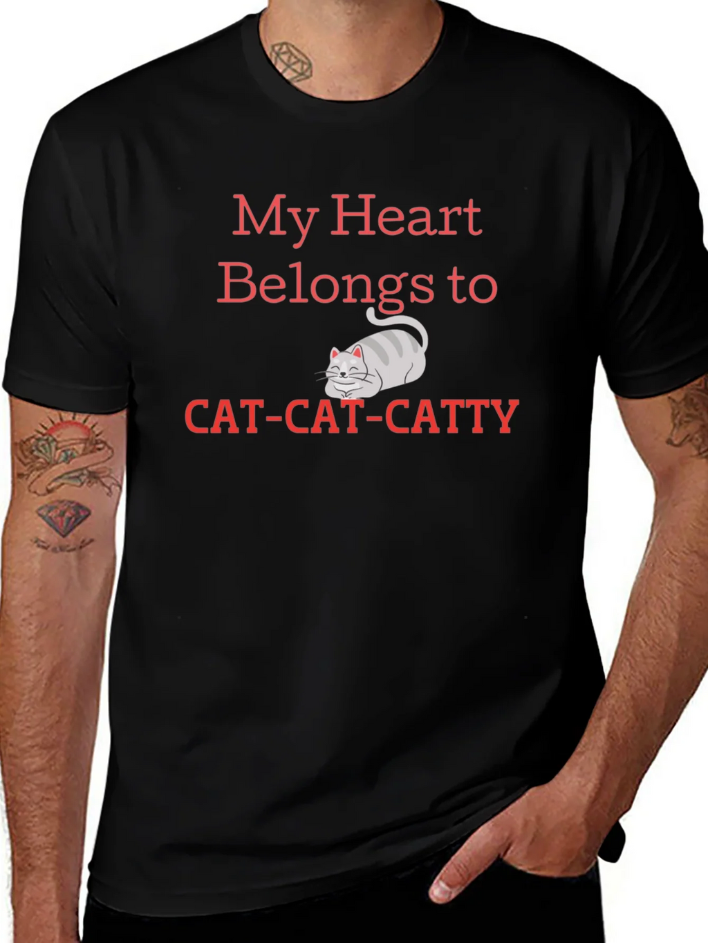 My Heart Belongs To Cat Catty Black T-Shirt product image 1