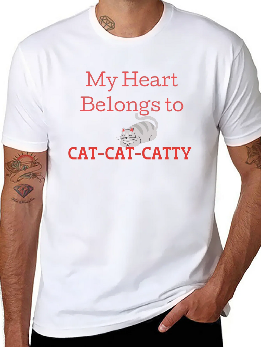 My Heart Belongs To Cat Catty Black T-Shirt product image 6