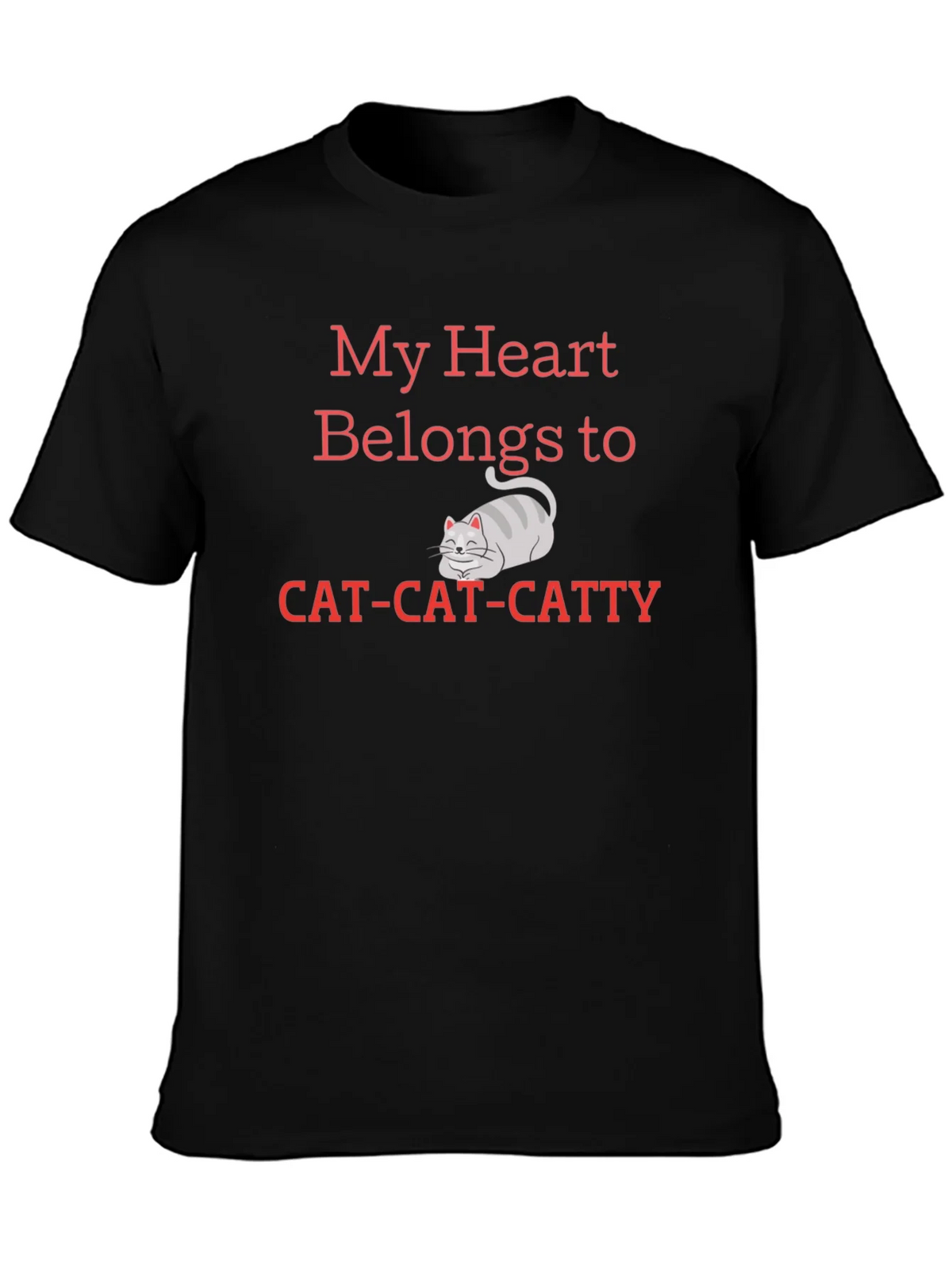 My Heart Belongs To Cat Catty Black T-Shirt product image 3