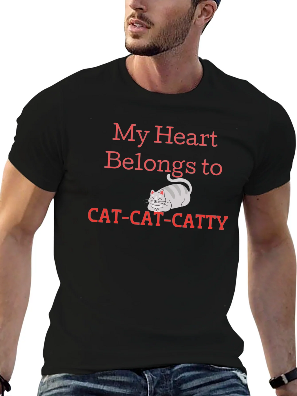 My Heart Belongs To Cat Catty Black T-Shirt product image 5
