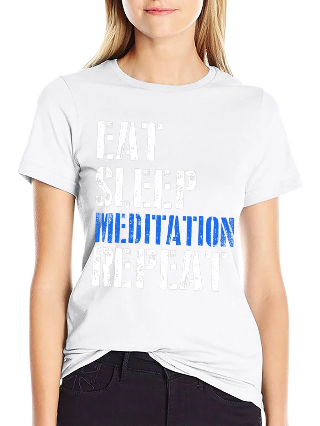 Eat Sleep Meditation Repeat Graphic T-Shirt product image 8