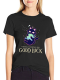 Celestial Cat Good Luck Graphic Tee - Black product image 1