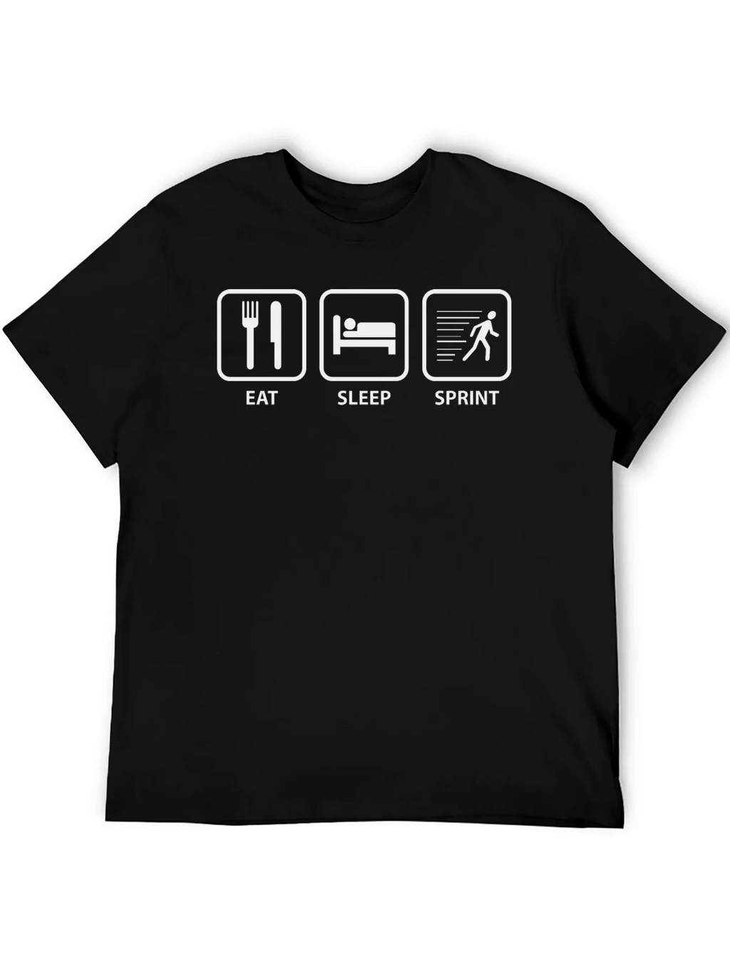 Eat Sleep Sprint Graphic Tee - Black Cotton T-Shirt product image 5