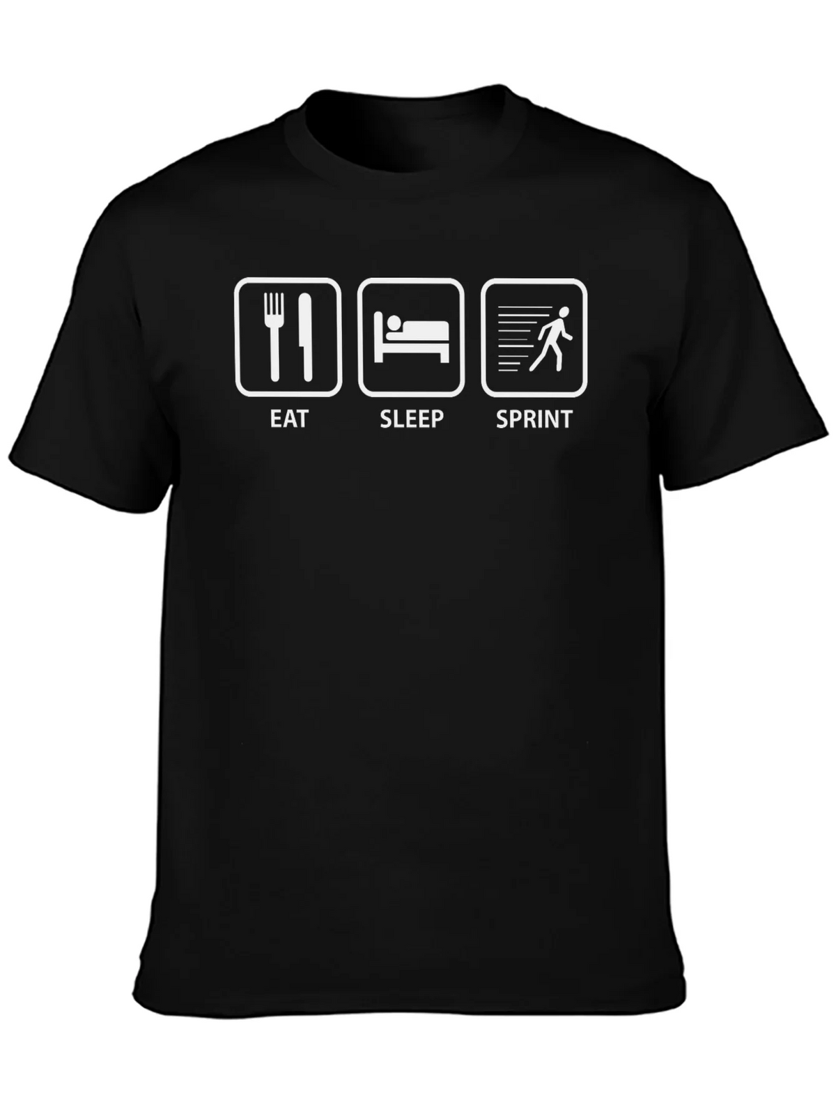Eat Sleep Sprint Graphic Tee - Black Cotton T-Shirt product image 3
