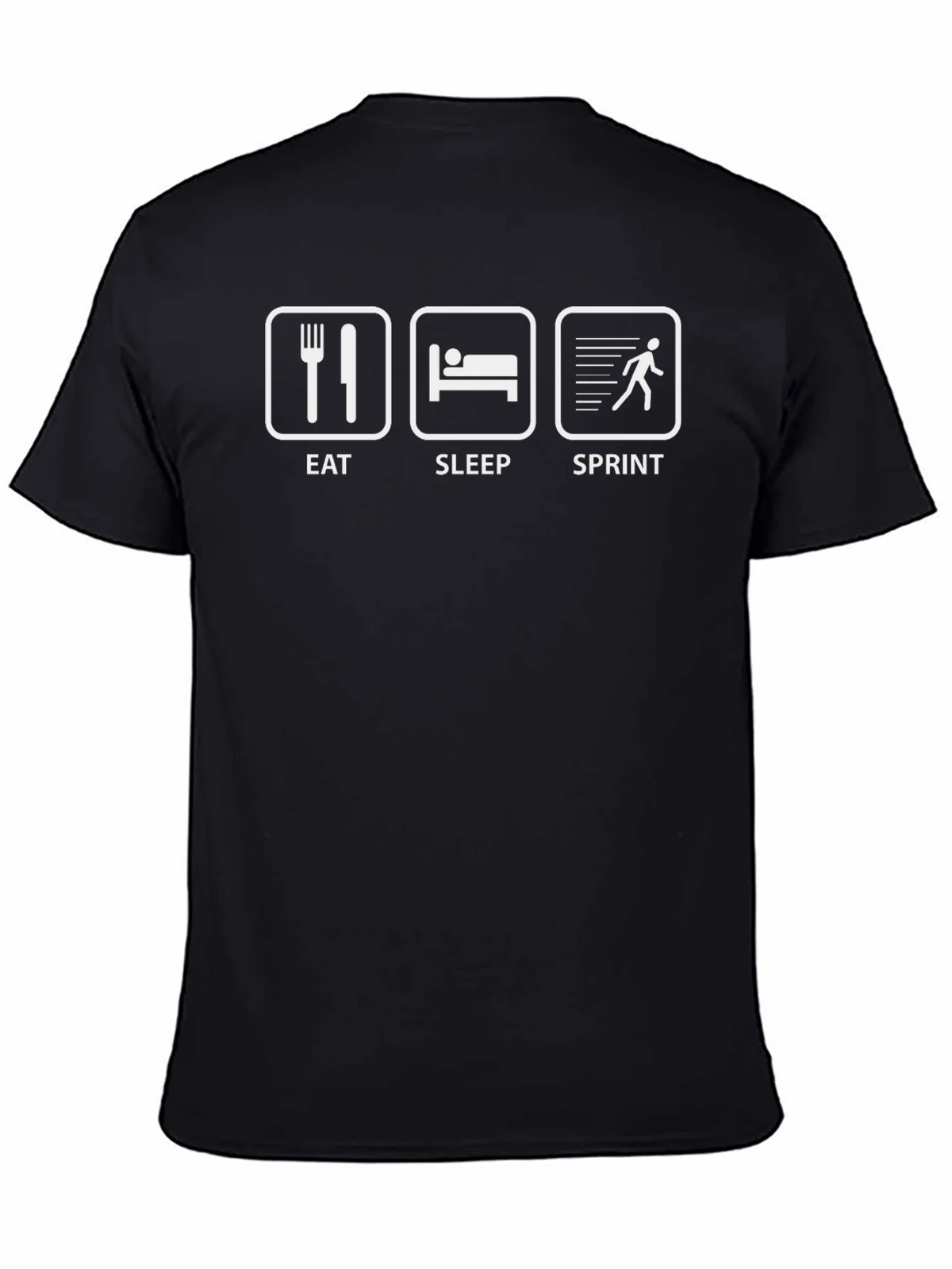 Eat Sleep Sprint Graphic Tee - Black Cotton T-Shirt product image 4