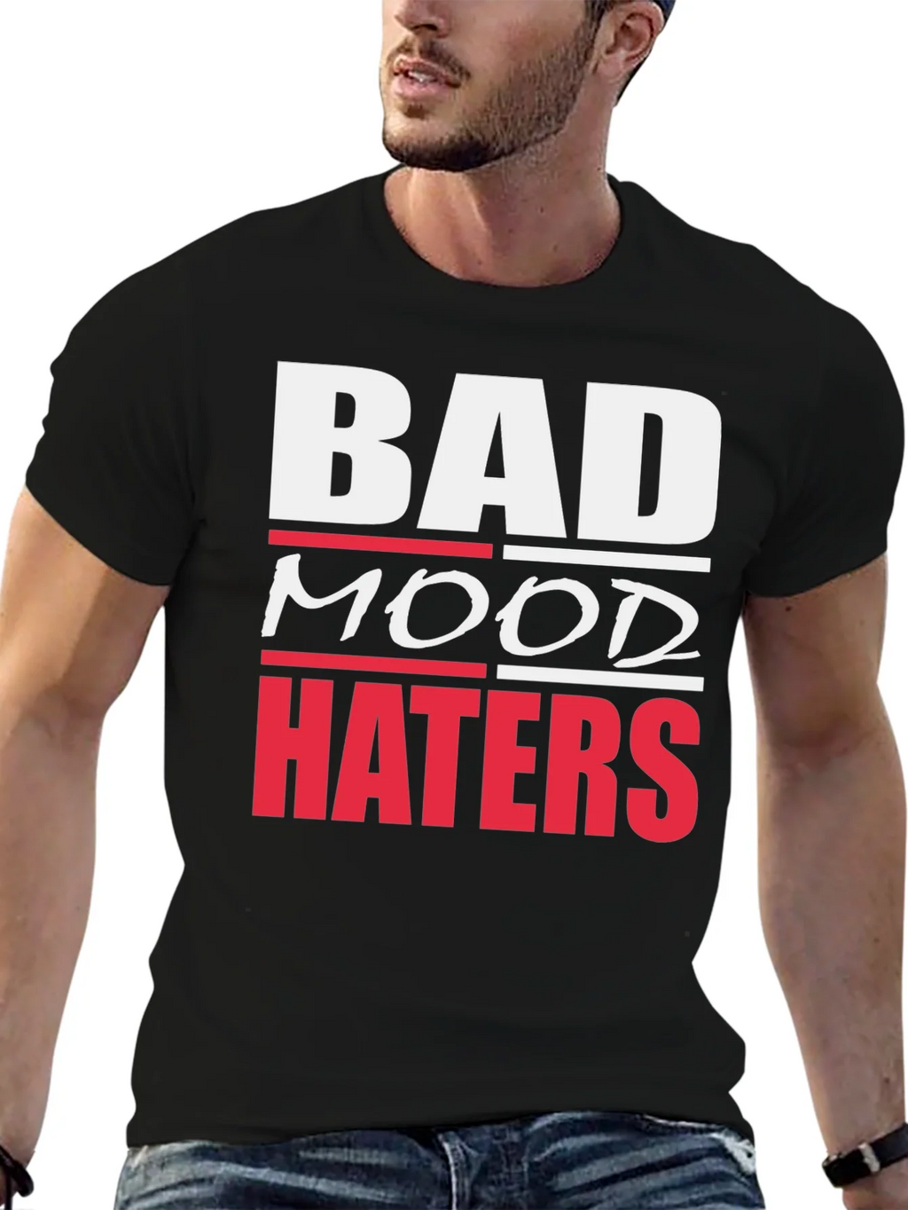 Bad Mood Haters Graphic T-Shirt - Black product image 6