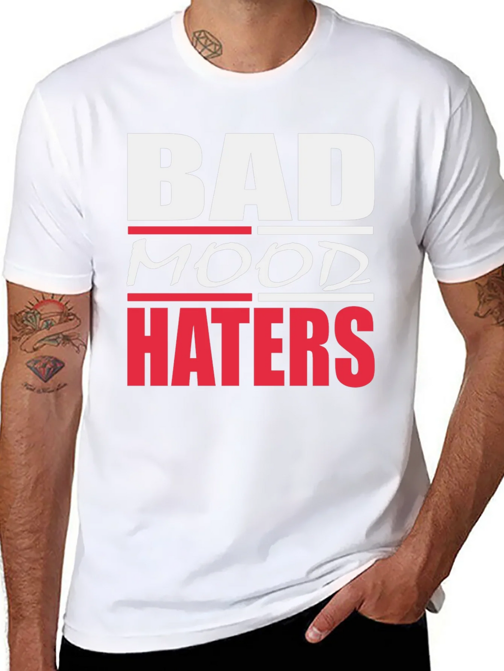 Bad Mood Haters Graphic T-Shirt - Black product image 7