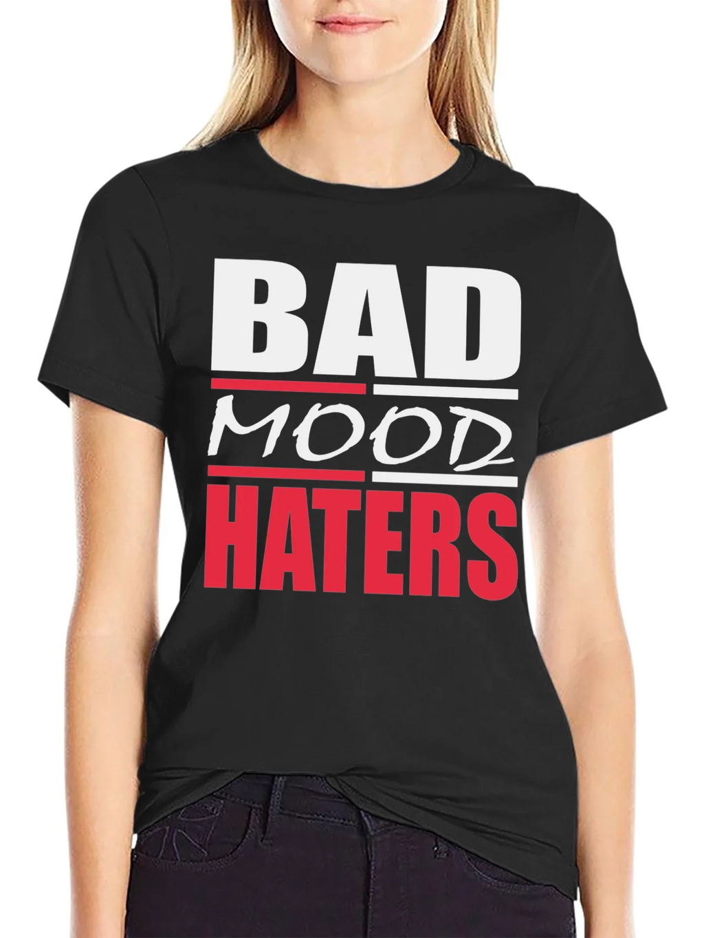 Bad Mood Haters Graphic T-Shirt - Black product image 2