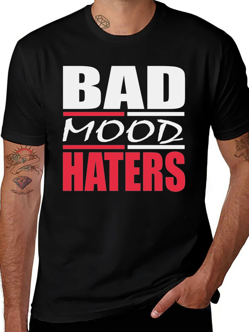 Bad Mood Haters Graphic T-Shirt - Black product image 1