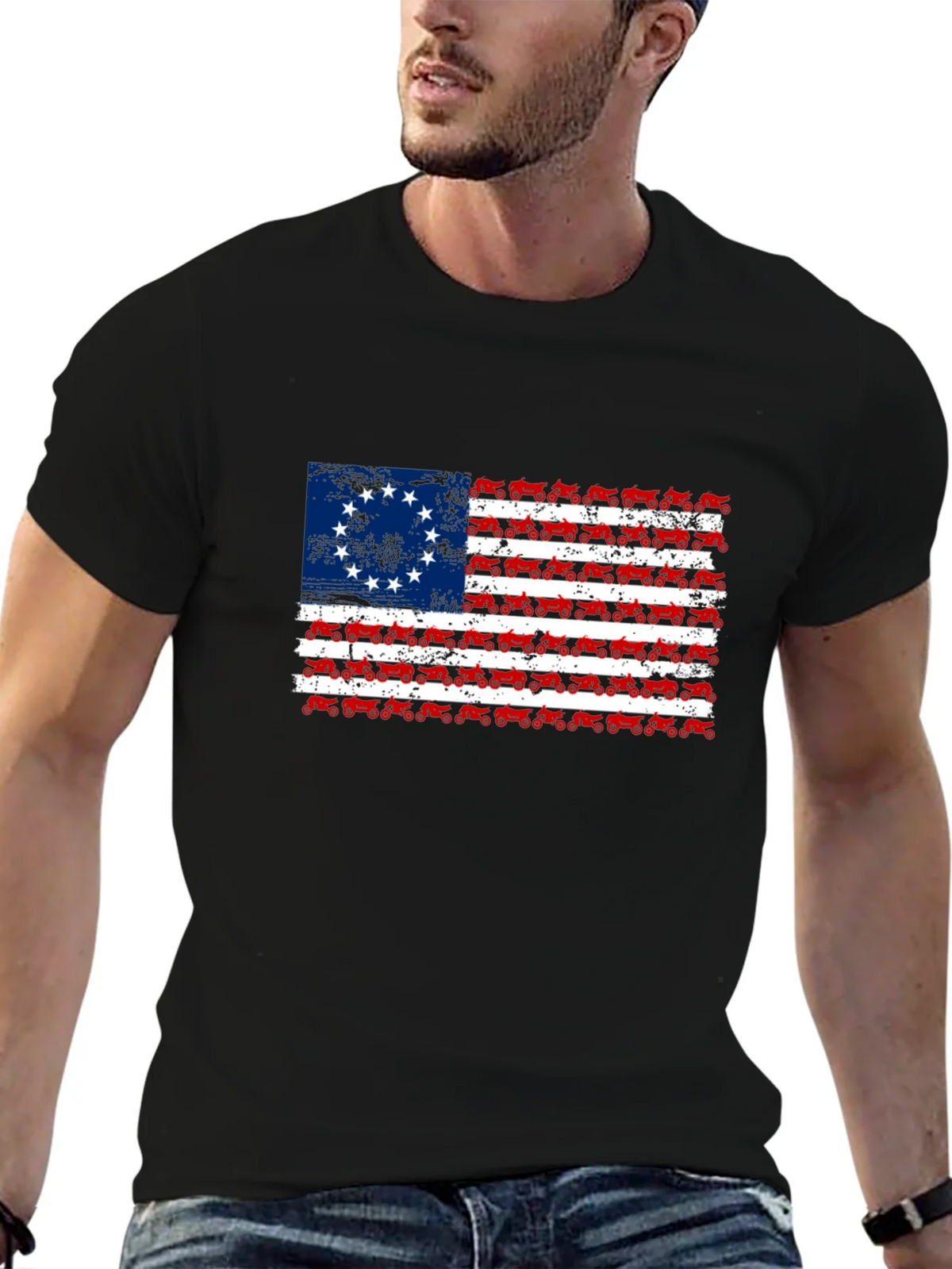 Betsy Ross Tractor Flag T-Shirt product image 6