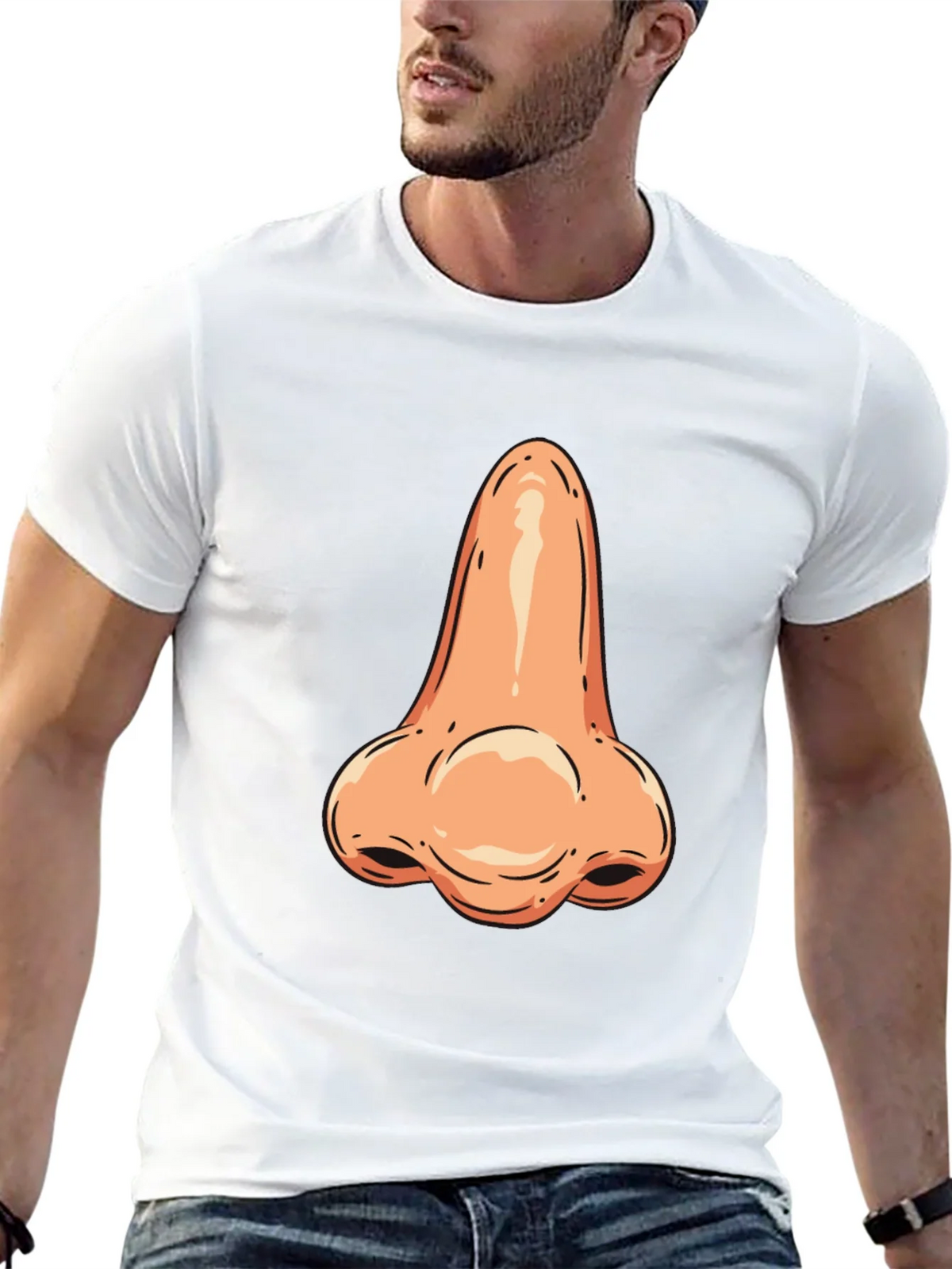 Funny Nose Graphic Tee - Black Cotton T-Shirt product image 5