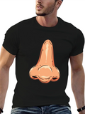Funny Nose Graphic Tee - Black Cotton T-Shirt product image 1