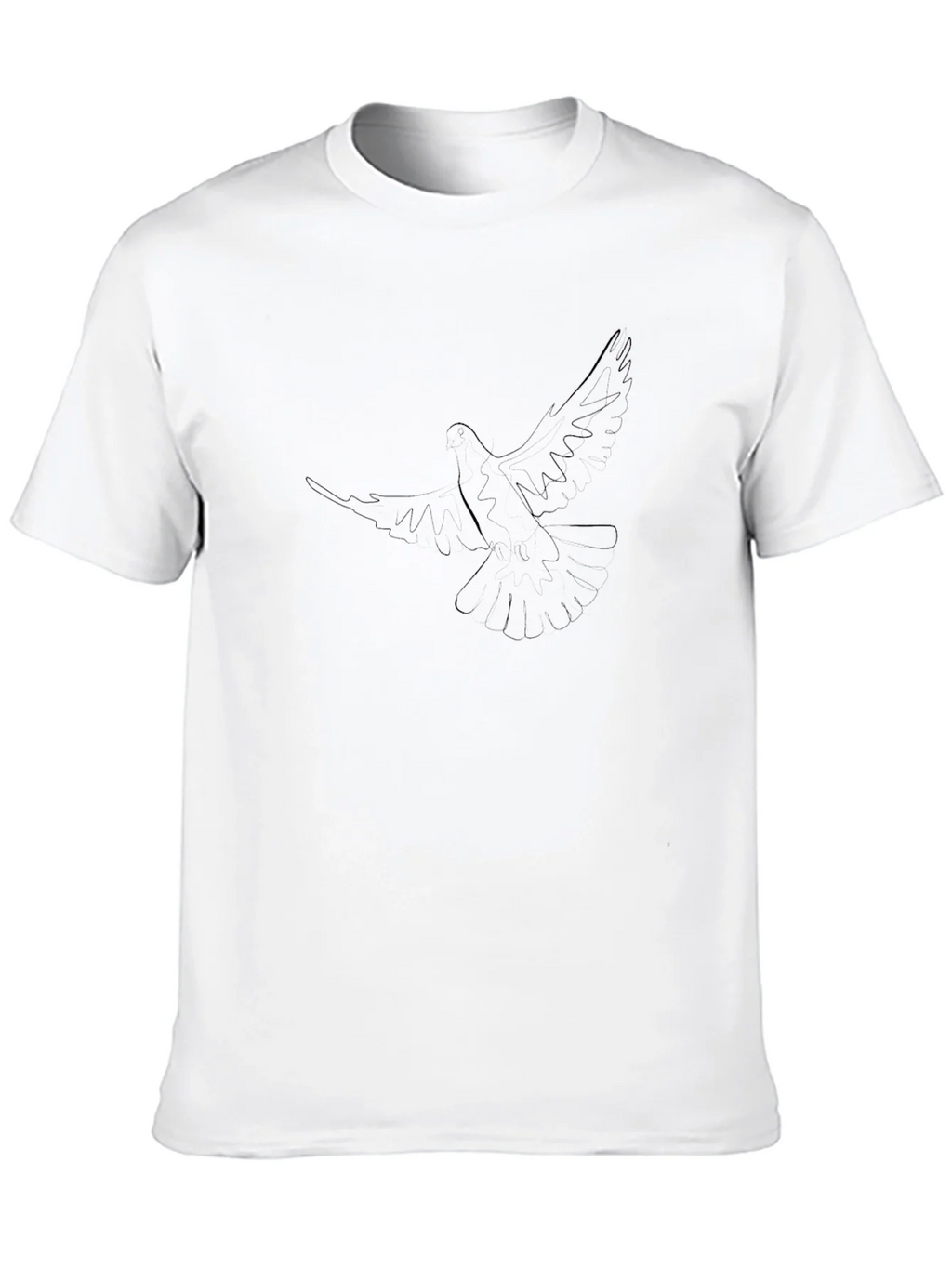 Minimalist Dove Graphic T-Shirt - Soft Black Cotton product image 8