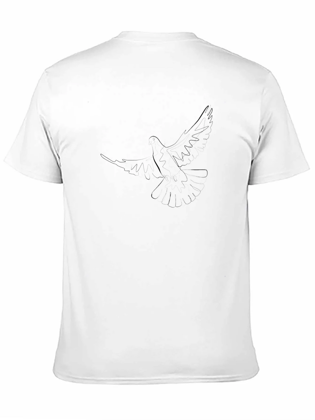 Minimalist Dove Graphic T-Shirt - Soft Black Cotton product image 9