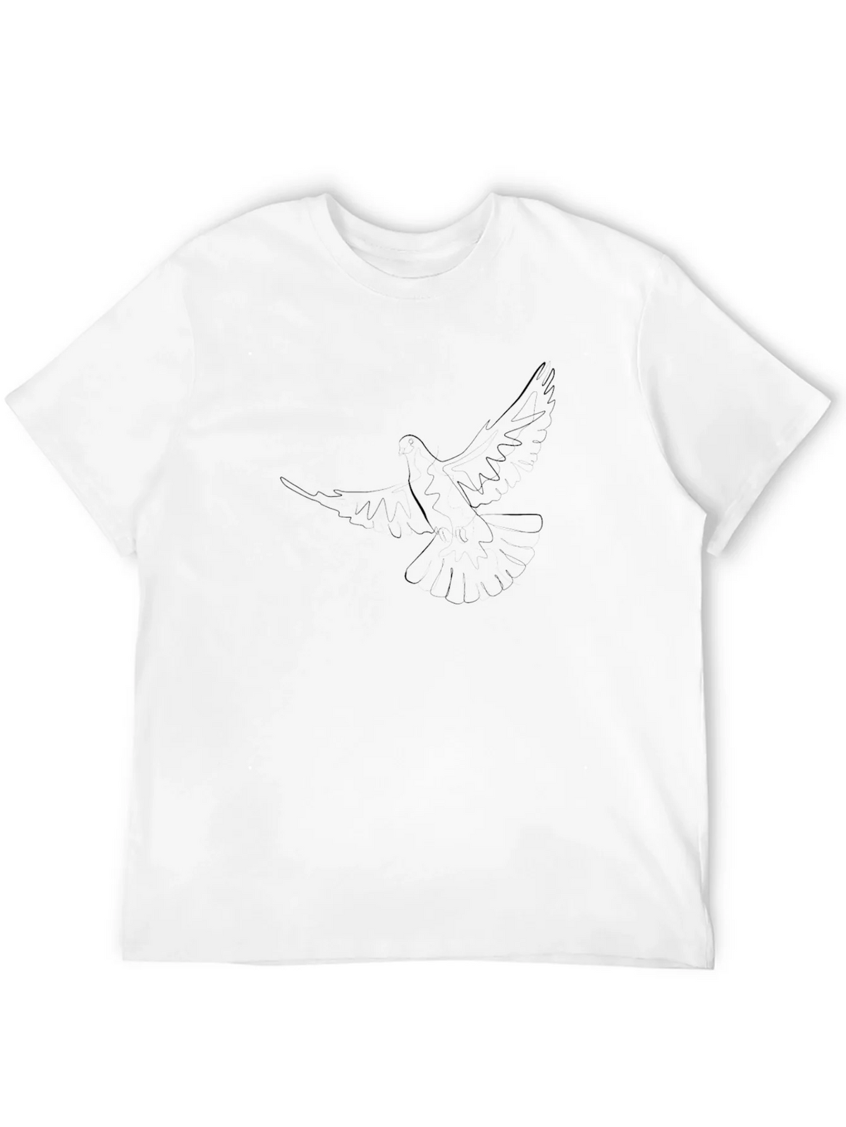 Minimalist Dove Graphic T-Shirt - Soft Black Cotton product image 10