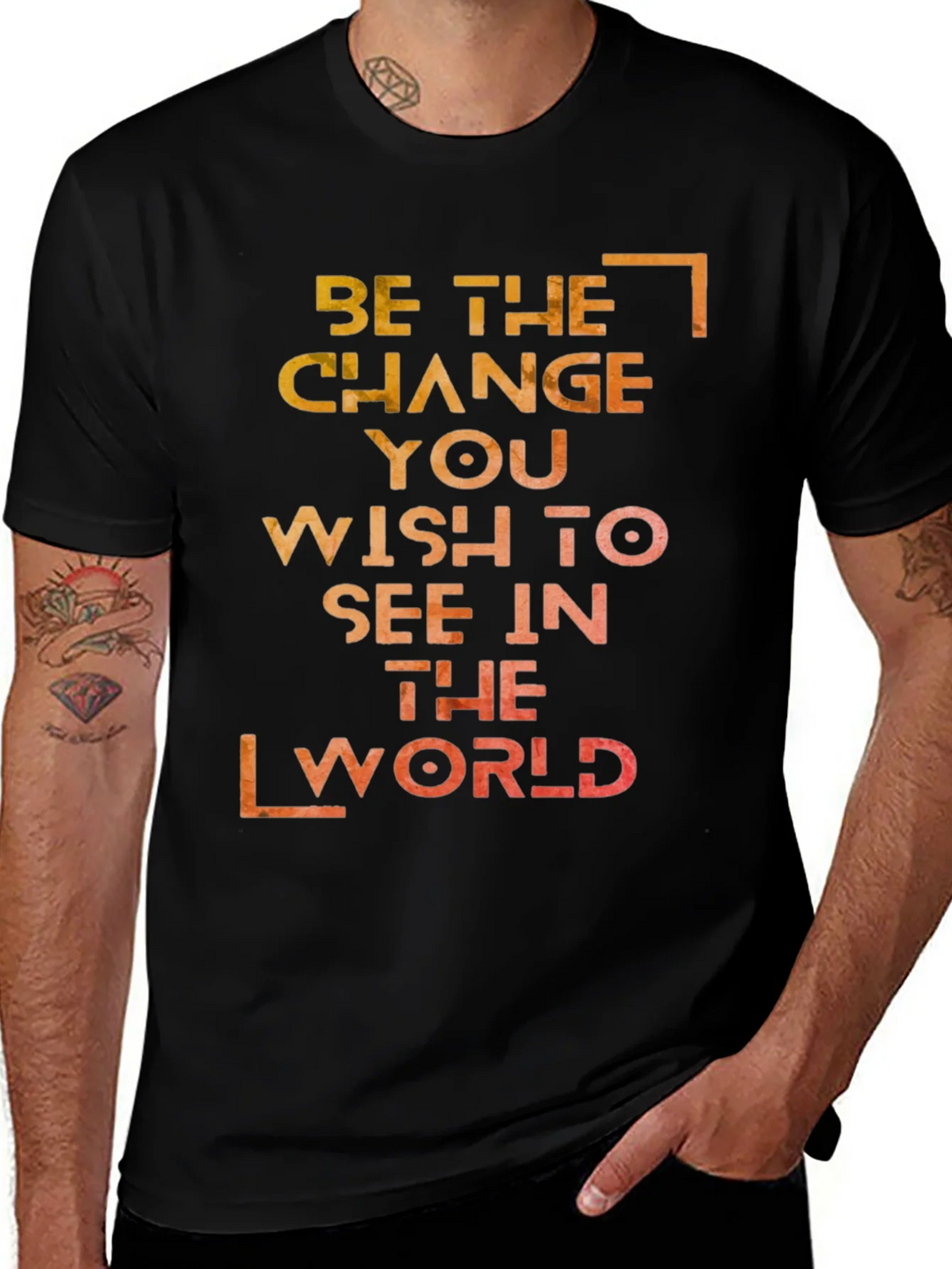 Inspirational Graphic T-Shirt: Be the Change product image 1