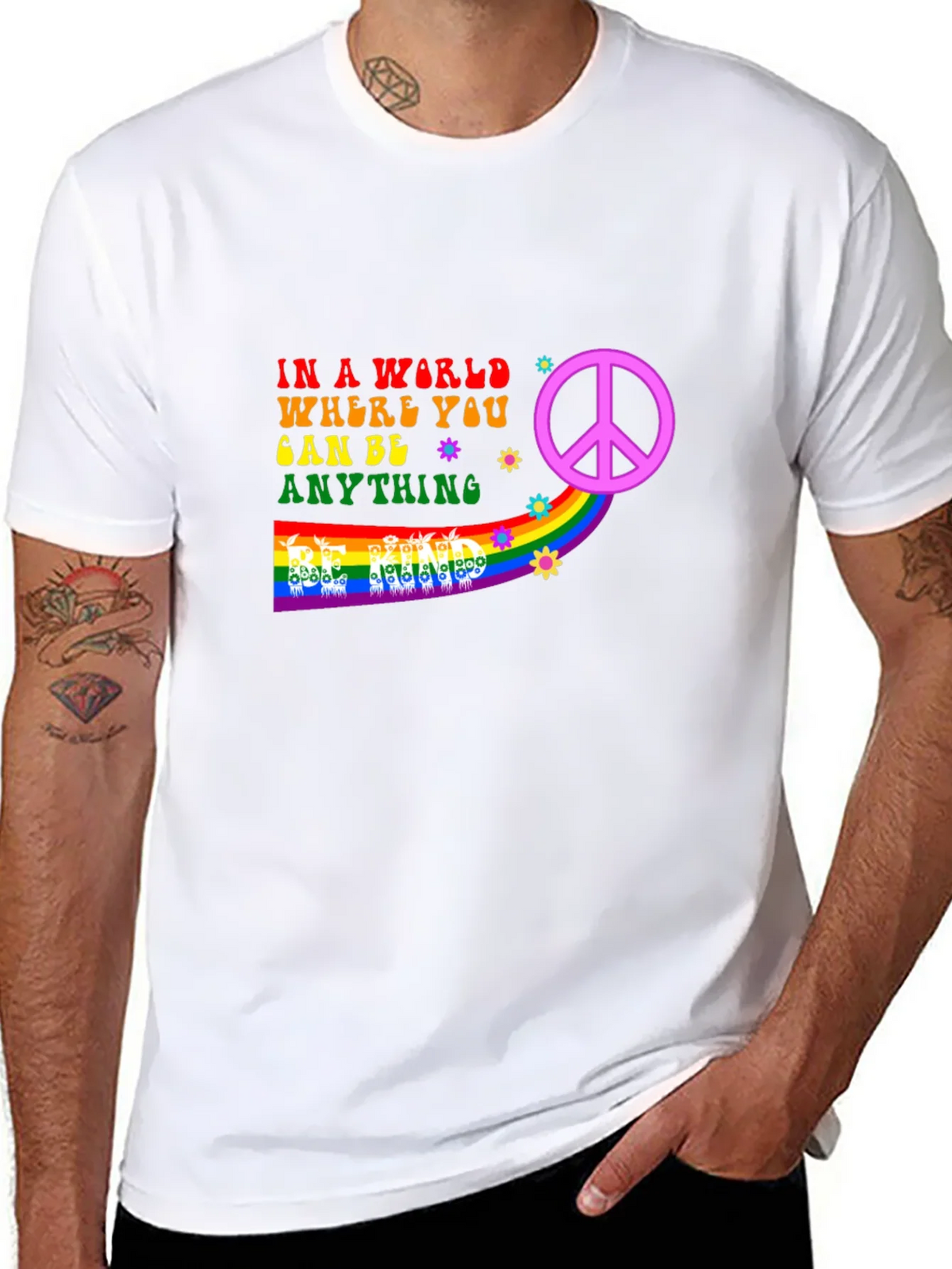 Be Anything T-Shirt - Peace & Rainbow Design product image 7