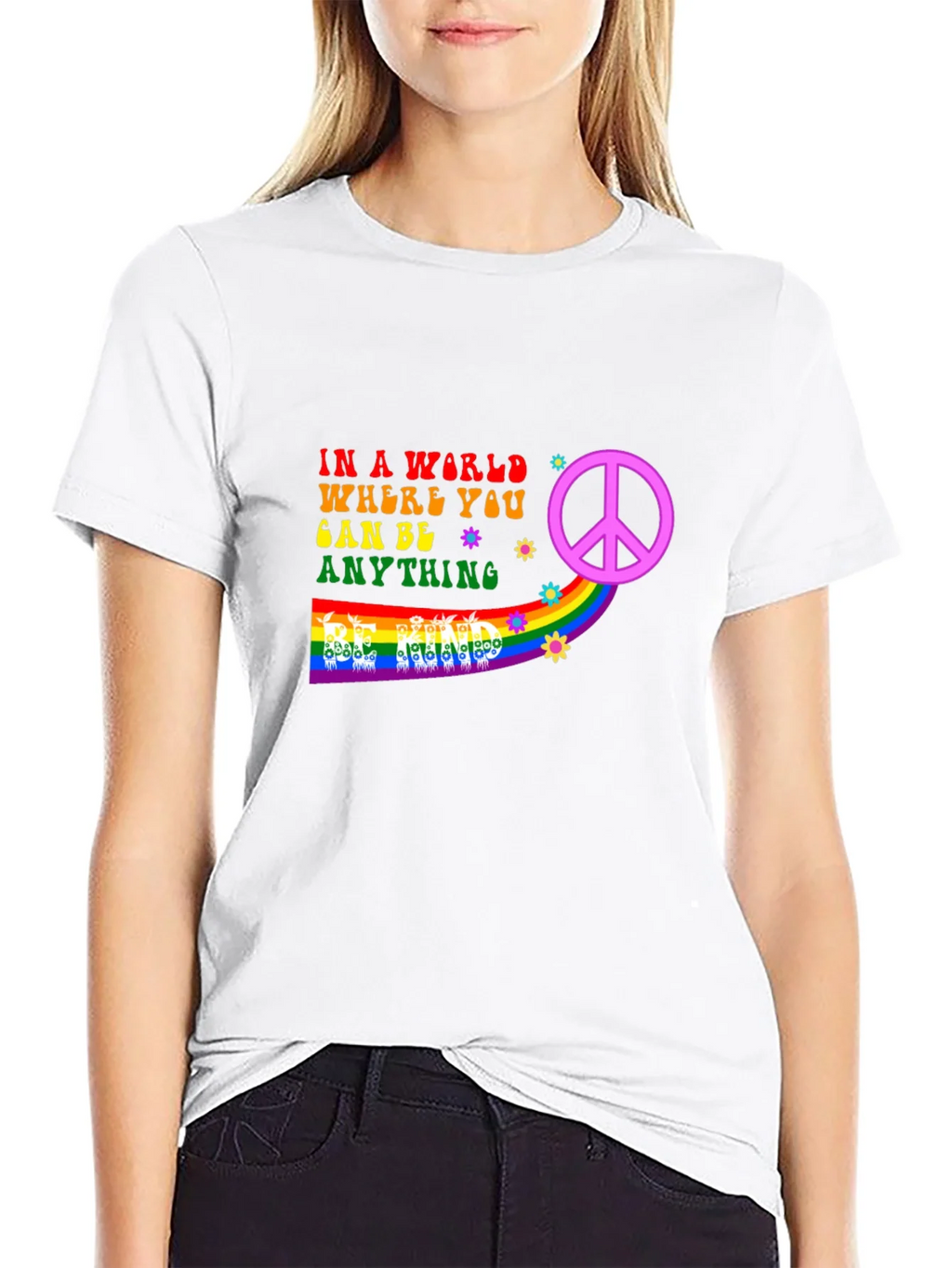 Be Anything T-Shirt - Peace & Rainbow Design product image 8