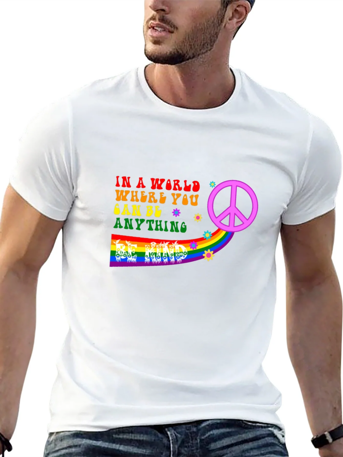 Be Anything T-Shirt - Peace & Rainbow Design product image 12