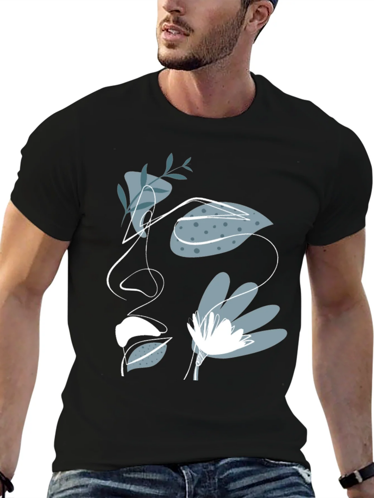 Abstract Face Graphic Tee - Modern Artistic T-Shirt product image 6