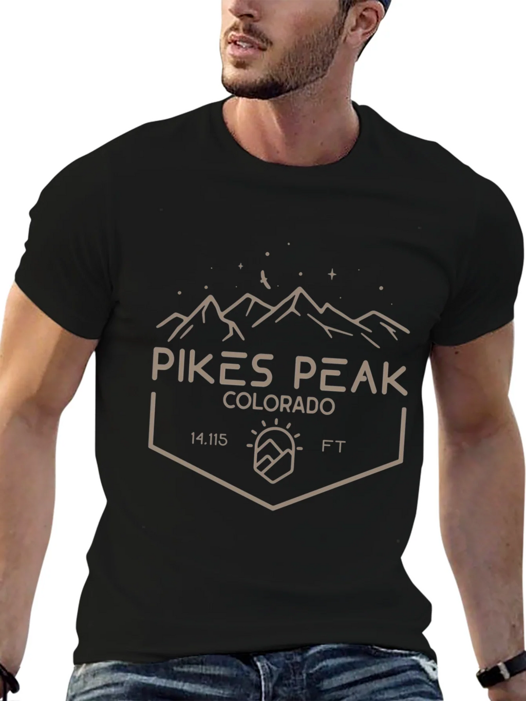 Pikes Peak Colorado Black T-Shirt product image 6