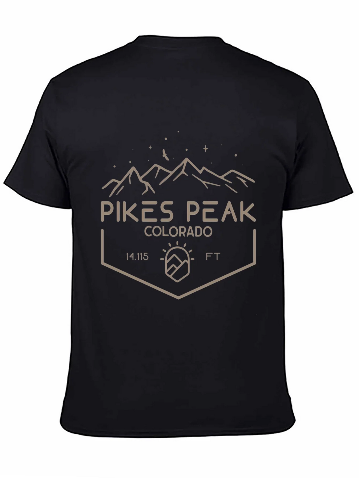 Pikes Peak Colorado Black T-Shirt product image 4