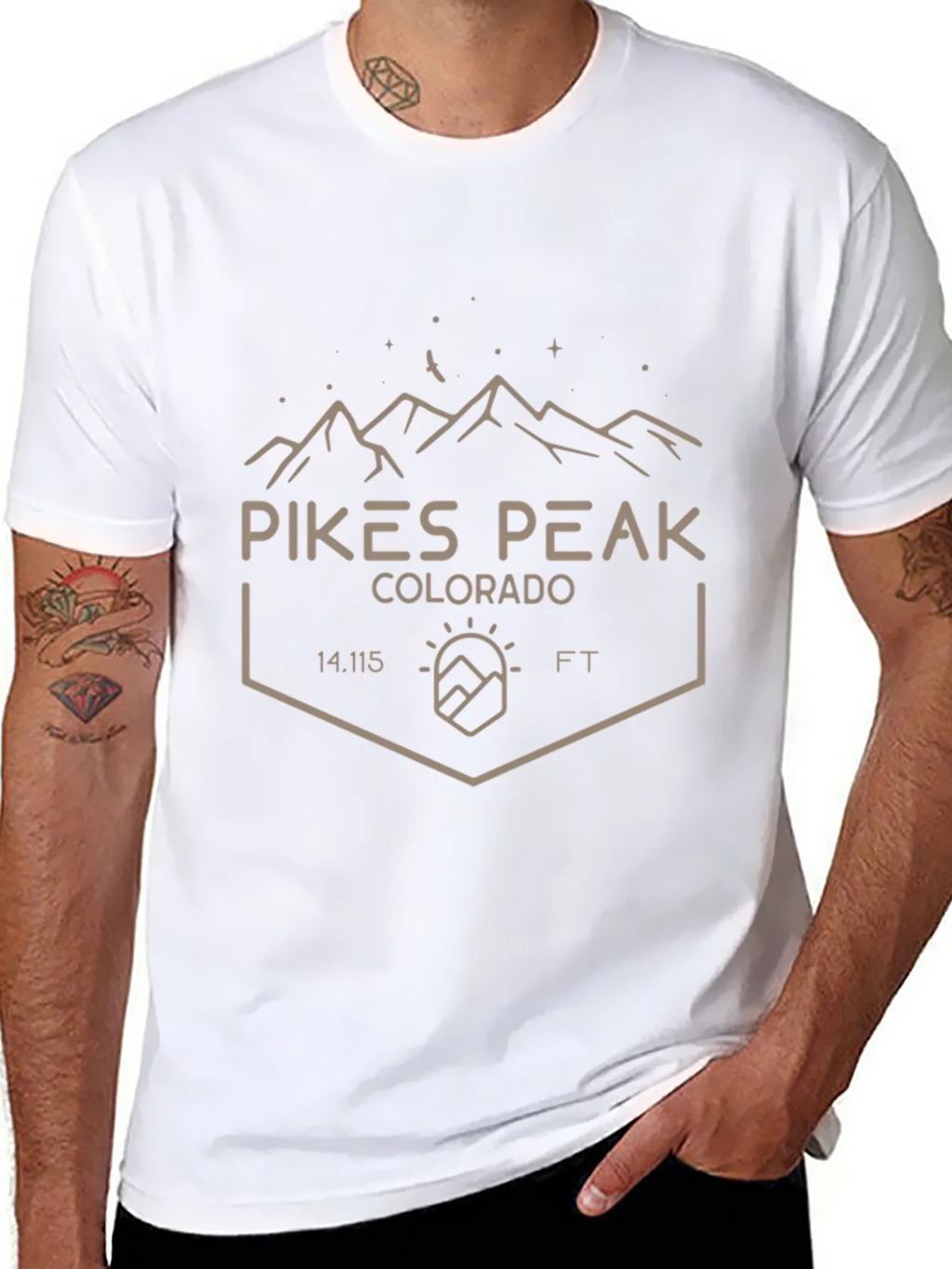 Pikes Peak Colorado Black T-Shirt product image 7
