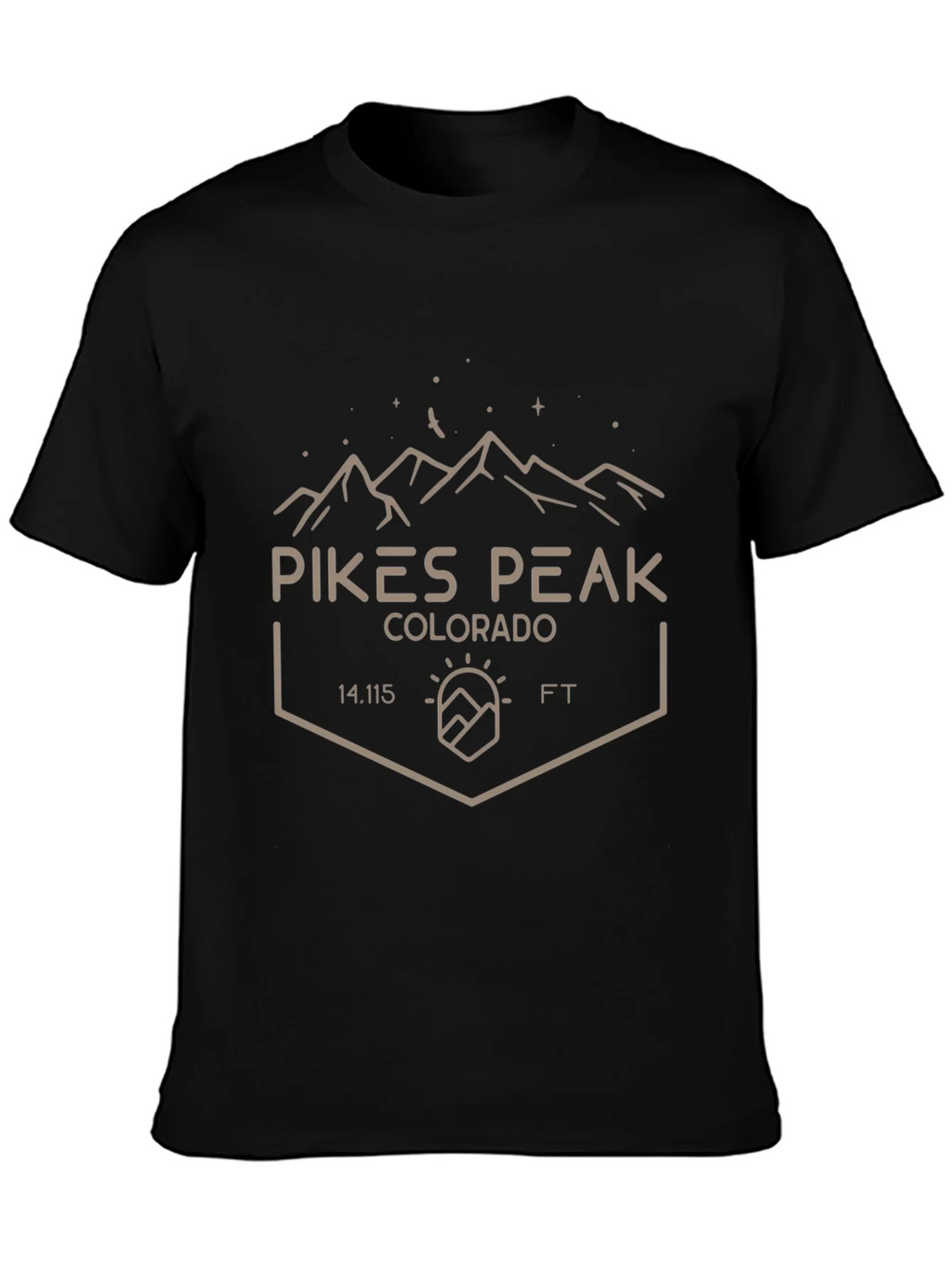 Pikes Peak Colorado Black T-Shirt product image 3