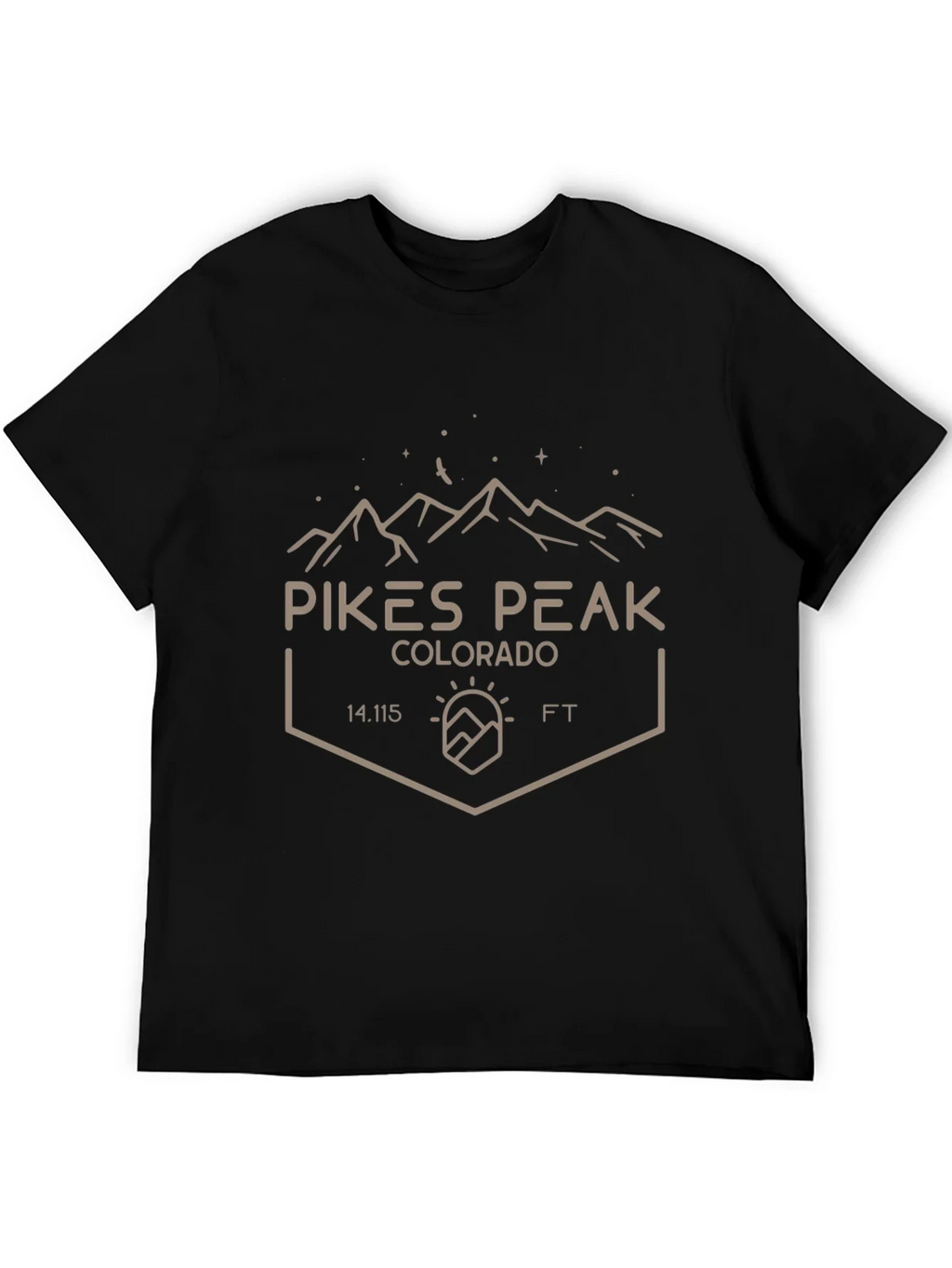 Pikes Peak Colorado Black T-Shirt product image 5