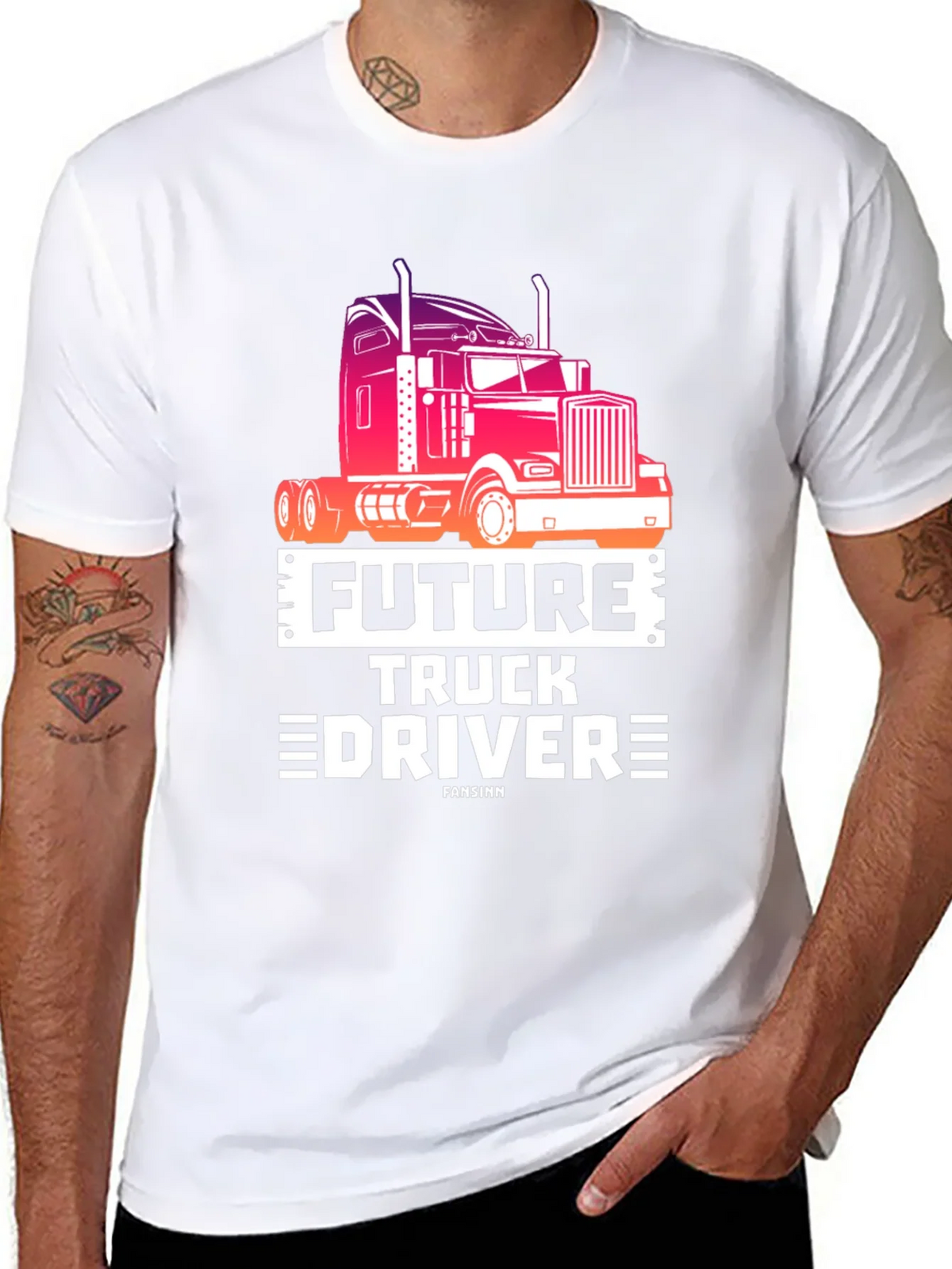Future Truck Driver Black Graphic Tee product image 7