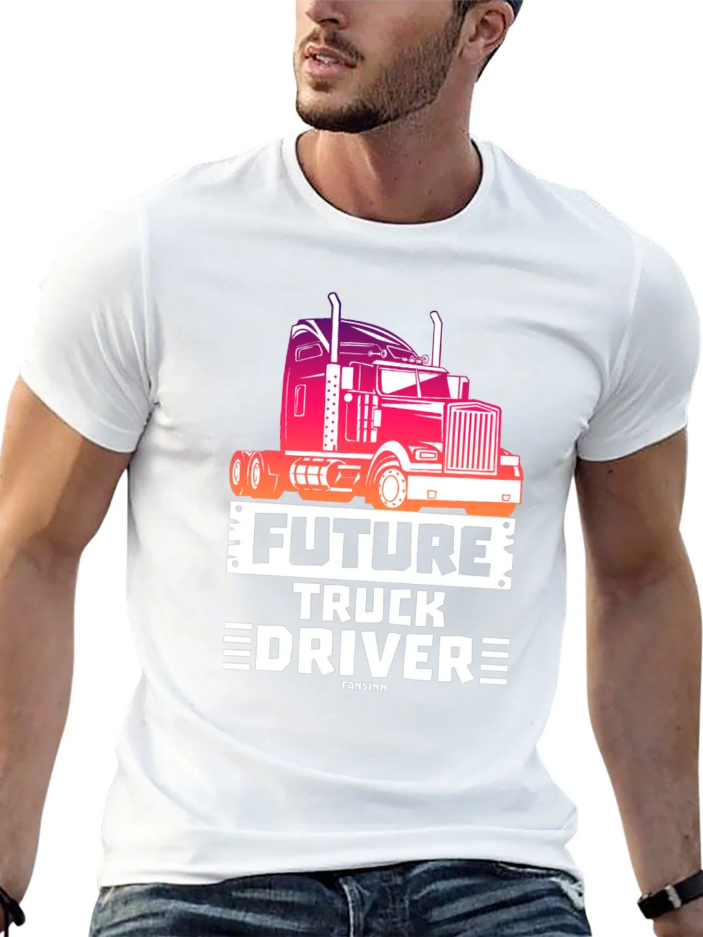 Future Truck Driver Black Graphic Tee product image 11