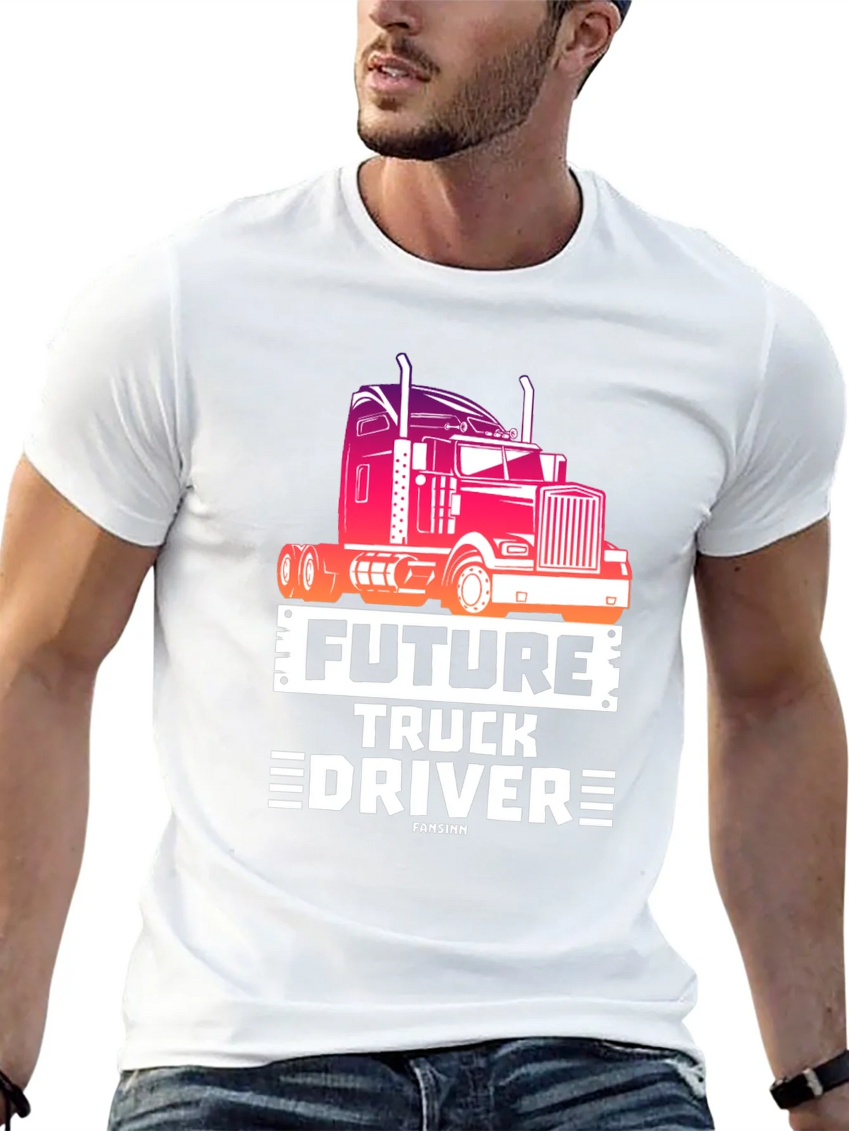 Future Truck Driver Black Graphic Tee product image 11