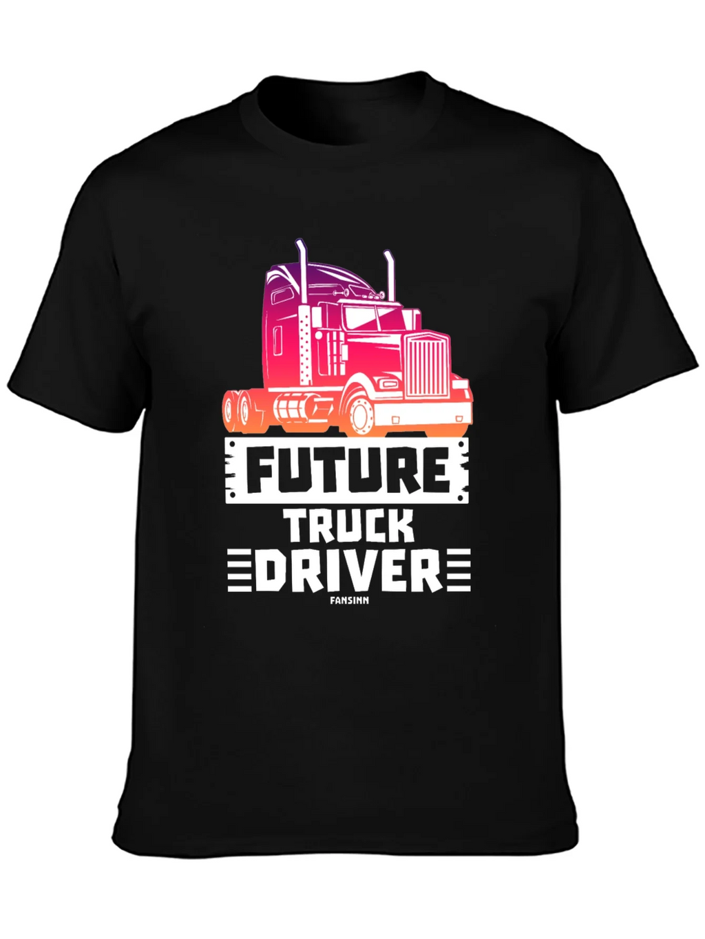 Future Truck Driver Black Graphic Tee product image 3
