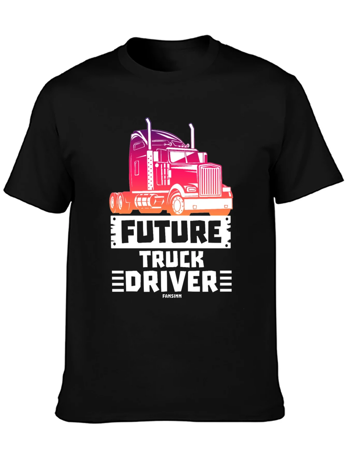 Future Truck Driver Black Graphic Tee product image 3