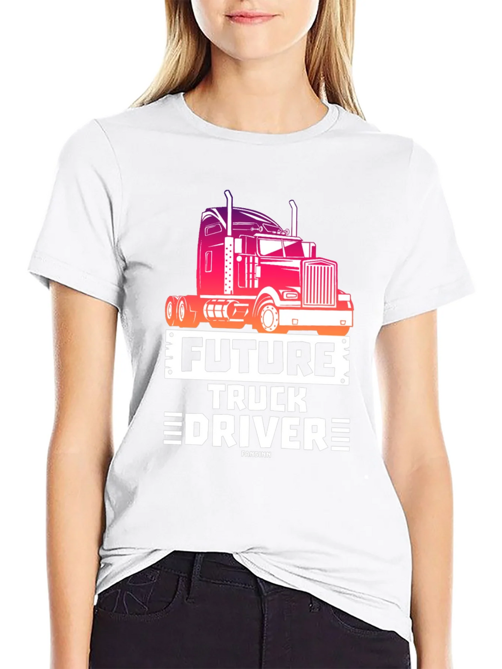 Future Truck Driver Black Graphic Tee product image 8