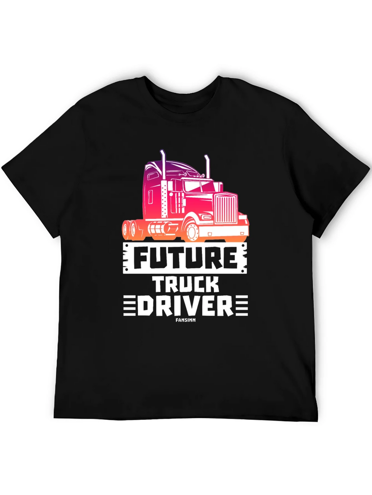 Future Truck Driver Black Graphic Tee product image 5