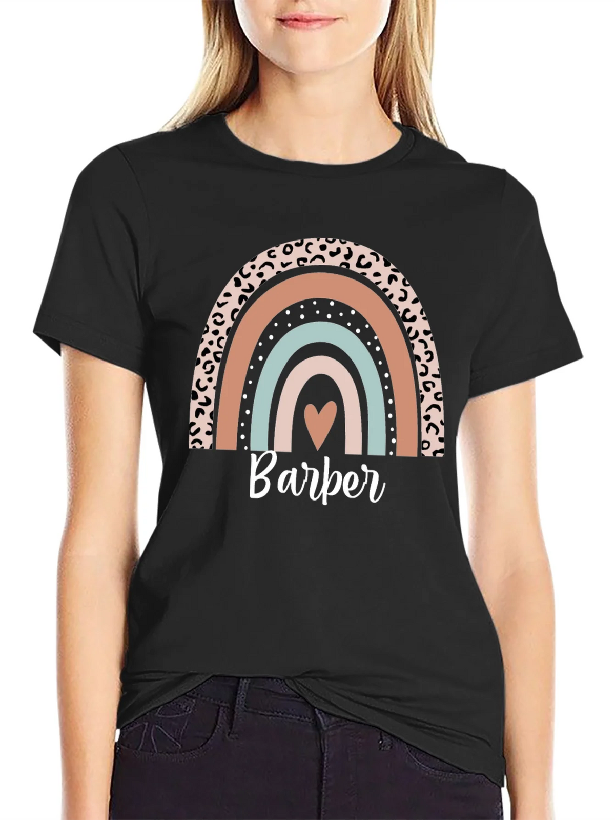 Stylish Barber Rainbow Graphic T-Shirt product image 1