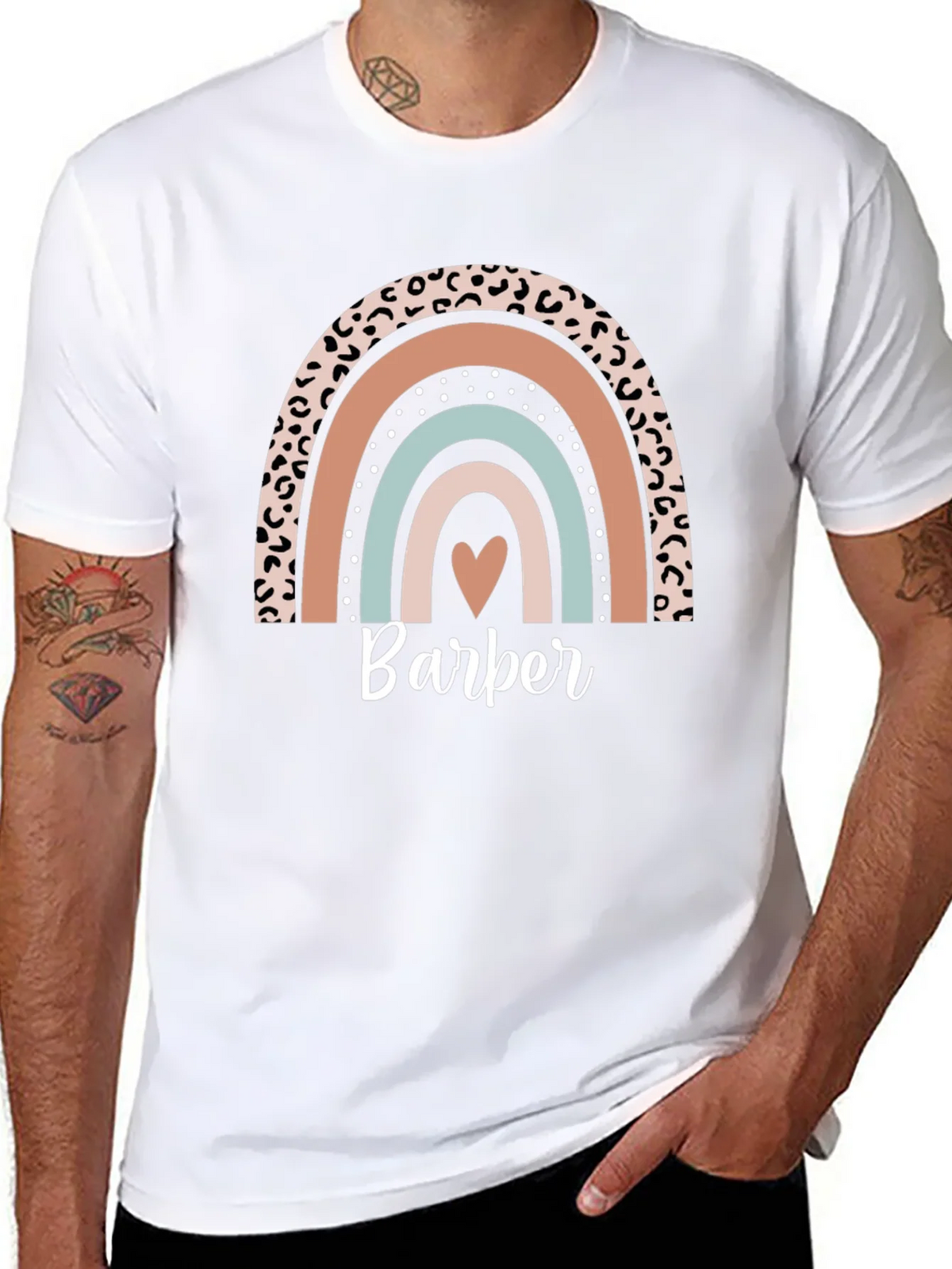Stylish Barber Rainbow Graphic T-Shirt product image 5