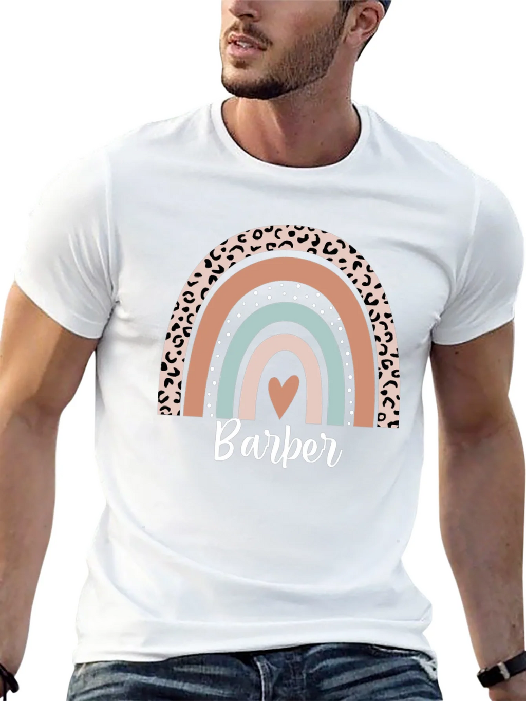 Stylish Barber Rainbow Graphic T-Shirt product image 9