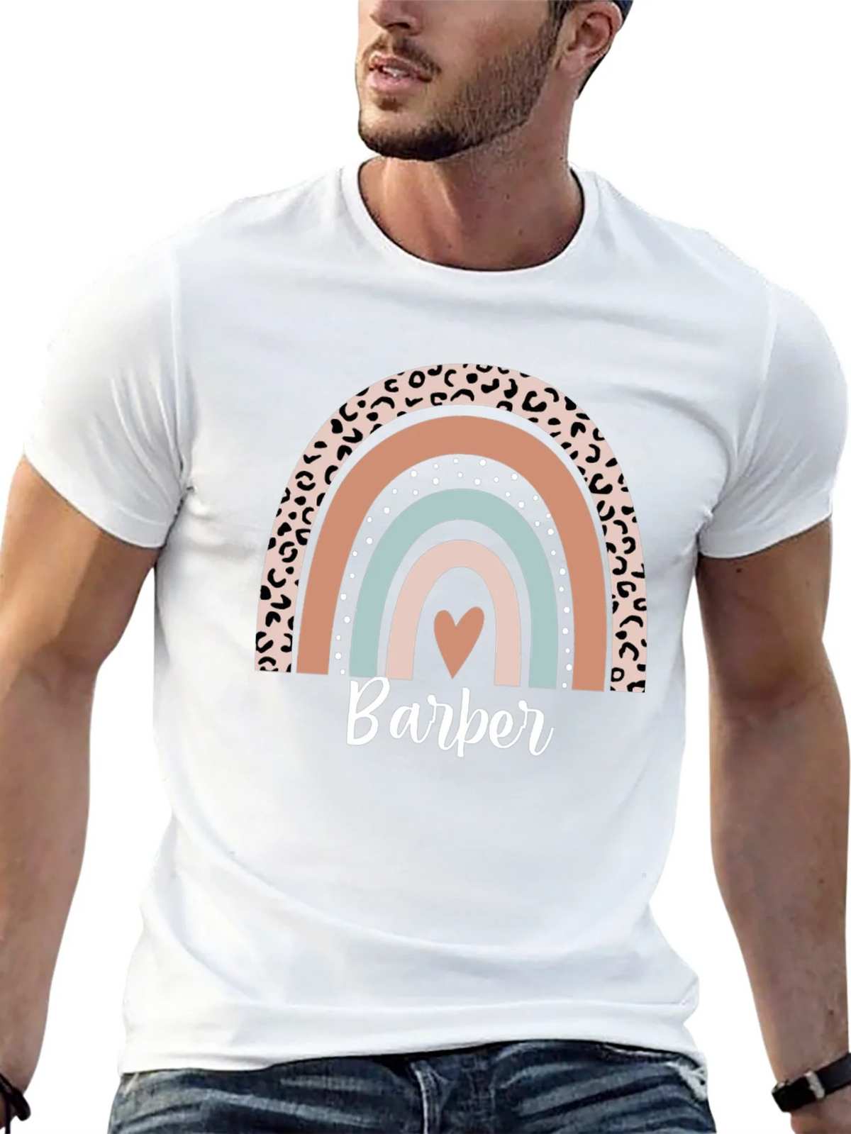 Stylish Barber Rainbow Graphic T-Shirt product image 9