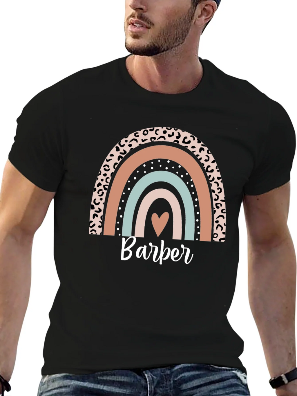 Stylish Barber Rainbow Graphic T-Shirt product image 4