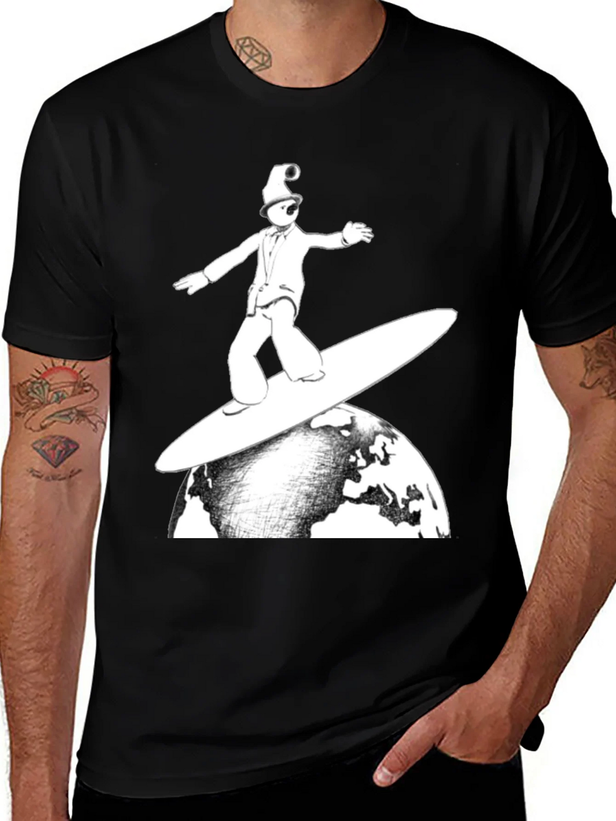 Surfing Earth T-Shirt - Unique Graphic Tee product image 1